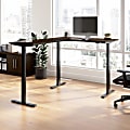 Bush Business Furniture Move 60 Series 60"W Height Adjustable L Shaped Standing Desk, Mocha Cherry/Black Powder Coat, Standard Delivery 1 thumbnail image