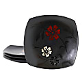 Hometrends Evening Blossom 4-Piece Square Stoneware Salad Plate Set, 8”, Black 1 thumbnail image
