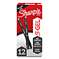 Sharpie S-Gel, Gel Pens, Fine Point (0.5mm), Black Ink Gel Pen, 12 Count