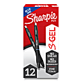 Sharpie® S Gel Pens, Fine Point, 0.5 mm, Black/Blue Barrel, Blue Ink, Pack Of 12 Pens