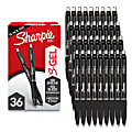 Sharpie S Gel Pens, Medium Point, 0.7 mm, Black Barrel, Black Ink, Pack Of 36 Pens 1 thumbnail image