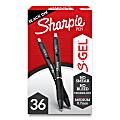 Sharpie S Gel Pens, Medium Point, 0.7 mm, Black Barrel, Black Ink, Pack Of 36 Pens 1 thumbnail image