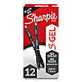 Sharpie® S Gel Pens, Bold Point, 1.0 mm, Black Barrel, Black Ink, Pack Of 12 Pens