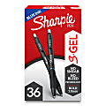 Sharpie® S Gel Pens, Bold Point, 1.0 mm, Black/Blue Barrel, Blue Ink, Pack Of 36 Pens