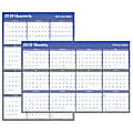 AT-A-GLANCE® Erasable/Reversible Wall Planner, 36" x 24", Blue/Gray Ink, January-December 2018 (A1102-18)