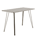 Lumisource Sedona Industrial Counter Table, Rectangular, Dark Brown/Antique
