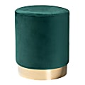 Baxton Studio Chaela Ottoman, Green/Gold 1 thumbnail image