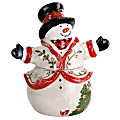 Gibson Home Snowman Hug Durastone Cookie Jar, 10”H x 8-5/8”W x 5-1/2”D, White