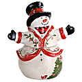 Gibson Home Snowman Hug Durastone Cookie Jar, 10”H x 8-5/8”W x 5-1/2”D, White 1 thumbnail image