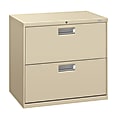HON® Brigade® 600 42"W x 19-1/4"D Lateral 2-Drawer File Cabinet, Putty