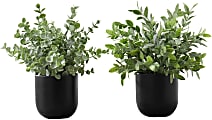 Monarch Specialties Tiana 11”H Artificial Plants With Pots, 11”H x 10”W x 10”D, Green, Set Of 2 Plants 1 thumbnail image