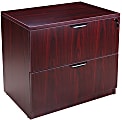 Boss Office Products 31"W x 22"D Lateral 2-Drawer File Cabinet, Mahogany