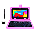 Linsay F7 Tablet, 7" Screen, 2GB Memory, 64GB Storage, Android 13, Pink Keyboard 1 thumbnail image