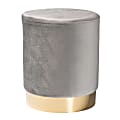 Baxton Studio Chaela Ottoman, Gray/Gold