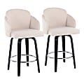 LumiSource Dahlia Counter Stools, Cream/Black, Set Of 2 Stools