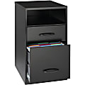 LYS SOHO File Cabinet - 14.3" x 18" x 24.5" - 2 x Drawer(s) for Accessories, File - Letter - Vertical - Storage Drawer, Pull Handle, Glide Suspension - Black - Baked Enamel - Steel - Recycled