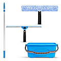 Gritt Commercial Pro Window Washing Kit with with 14" Squeegee, 14" Washer, 6' Telescopic Pole and 3 Gallon Heavy-Duty Bucket