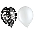Amscan Latex Graduation Balloons, 12", Black, Pack Of 15 Balloons 1 thumbnail image