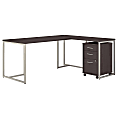 kathy ireland® Office by Bush Business Furniture Method 72"W L-Shaped Desk With 30"W Return And Mobile File Cabinet, Storm Gray, Standard Delivery