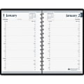 SKILCRAFT Small Daily Appointment Planner - Yes - Weekly, Daily - 1 Year - January till December - 7:00 AM to 7:45 PM - 1 Week Double Page Layout - Paper - Black - Appointment Schedule, Reference Calendar