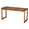 Baxton Studio Kaleb Wood Bench, 17-11/16"H x 34-9/16"W x 13-3/4"D, Oak Brown 1 thumbnail image