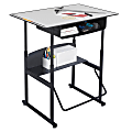 Safco® AlphaBetter® Adjustable-Height Stand-Up Desk, with Book Box, 36" x 24" Top, Gray/Black