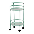 Baxton Studio Newell Mid-Century Modern 2-Tier Kitchen Cart, 28-5/16” x 17-1/2”, Mint Green