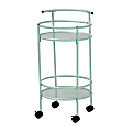 Baxton Studio Newell Mid-Century Modern 2-Tier Kitchen Cart, 28-5/16” x 17-1/2”, Mint Green 1 thumbnail image