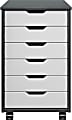 Trendfurn Omnia Wide Roll Cart, 6 Drawers, 25-3/4” x 16-1/8”, Gray/White 1 thumbnail image