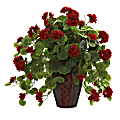 Nearly Natural Geranium 22”H Artificial Plant With Decorative Planter, 22”H x 24”W x 24”D, Green/Red 1 thumbnail image