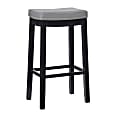 Linon Walker Backless Faux Leather Bar Stool, Black/Grey 1 thumbnail image
