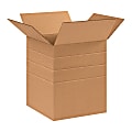 Partners Brand Multi-Depth Corrugated Boxes, 12" x 10" x 10", Kraft, Pack Of 25
