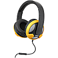 SYBA Multimedia Oblanc U.F.O. Yellow Stereo Headphone w/In-line Microphone - Stereo - Mini-phone - Wired - 32 Ohm - 20 Hz - 20 kHz - Over-the-head - Binaural - Circumaural - 5.17 ft Cable - Yellow, Black
