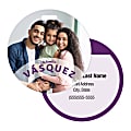 Custom Full-Color Durable Plastic Luggage & Bag Tags With Clear Plastic Strap, Printed 2 Sides, Round, 4" 1 thumbnail image