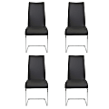 Eurostyle Epifania Dining Chairs, Black/Chrome, Set Of 4 Chairs
