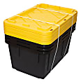 Office Depot® Brand by GreenMade® Professional Storage Tote With Handles/Snap Lid, 27 Gallon, 30-1/10" x 20-1/4" x 14-3/4", Black/Yellow, Pack Of 4 1 thumbnail image