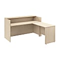 Bush Business Furniture Arrive 72"W L Shaped Reception Desk with Shelf, Natural Elm, Standard Delivery 1 thumbnail image