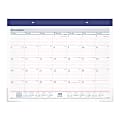 AT-A-GLANCE® Academic Monthly Desk Pad Calendar, 21-3/4" x 17", July 2020 To June 2021, AYST2417