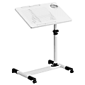 Flash Furniture 23"W Height Adjustable Contemporary Metal Mobile Computer Desk, White