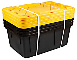 Office Depot® Brand by Greenmade® Professional Storage Totes, 23-Gallon, Black/Yellow, Pack Of 4 Totes 1 thumbnail image
