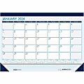 House of Doolittle Monthly Desk Pad Calendar Contempo 22 x 17 Inches - Monthly - 1 Year - January to December - 1 Month Single Page Layout - Desk - Teal, Blue - Paper, - Blue Leatherette Header with 2 Reinforced Corners 1 thumbnail image