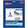 Avery® Printable Postcards, 3-1/2" x 5" Rectangle Flourished Edge, Glossy White, Pack Of 40 1 thumbnail image