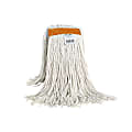 Globe Commercial Products Cot-Pro Cotton Narrow Band Wet Cut End Mop, 20 Oz, 7" x 18", White