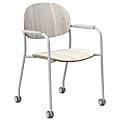 KFI Studios Tioga Guest Chair With Arms And Casters, Ash/Silver