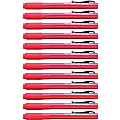 Pentel Rubber Grip Clic Eraser - Red - Pen - Refillable - 12 / Box - Retractable, Latex-free Grip, Pocket Clip, Ghost Resistant, Non-abrasive