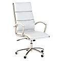 Bush Business Furniture Modelo Bonded Leather High-Back Office Chair, White, Standard Delivery