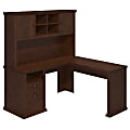 Bush Business Furniture Yorktown 60"W L-Shaped Corner Desk With Hutch, Antique Cherry, Standard Delivery