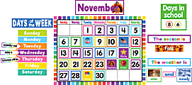 Teacher Created Resources Full-Size Bulletin Board Set, Colorful Calendar