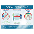 ComplyRight™ Social Distancing Guidelines Window Clings, English, 14" x 10"