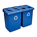 Rubbermaid 92-Gallon Glutton Recycling Station, Blue